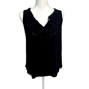 Cupcakes and Cashmere Sleeveless Black Blouse/Tank Small